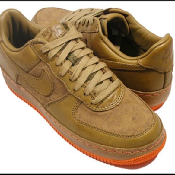 Nike Air Force 1 Insideout 312486-271 Men's Brown Leather Shoes maple / mango - Picture 13 of 14